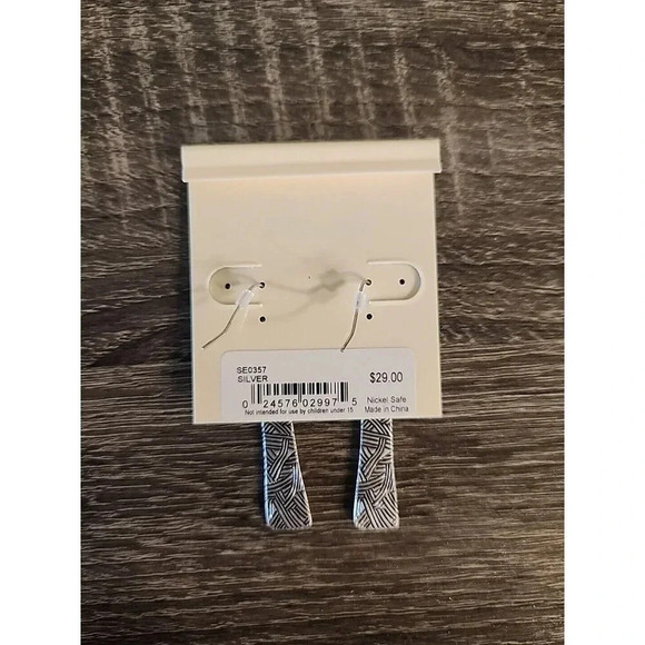 NWT Womens Earrings The Sak Womens Elongated Silver Metal Drop Earrings $29 - Picture 2 of 4